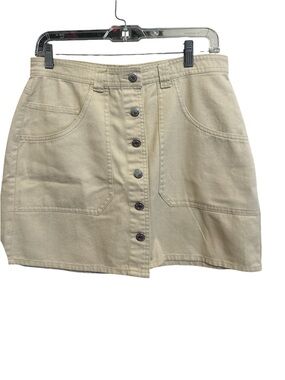 Old Navy denim Cream Button-Front Mini Skirt